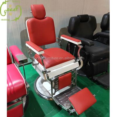 China 2019 Modern Beauty Salon Equipment Barber Chair Comfortable Red Salon Barber Chair For Men for sale