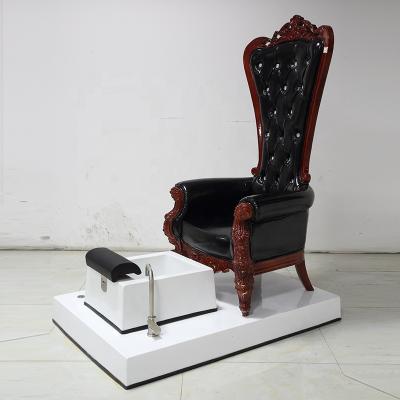 China Foshan Modern Luxury Big Factory Wholesale Cheap Hot Pink Throne Pedicure Chair High Back King With Bowl for sale