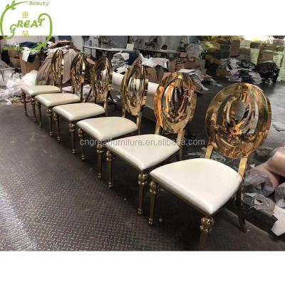 China New modern crystal gold stainless steel silver tie groom backs sale modern hall chiavari wedding tifany gold folding chairs for sale