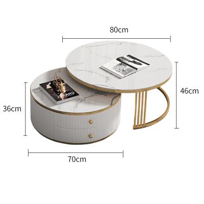 China Foshan factory adjustable modern simple simple storage painting round rock board living room size round coffee table (the other) for sale