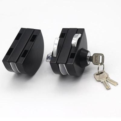 China 201SS or 304SS JL-403 Stainless Steel Door Handle Lock Sliding Black Glass Door Lock for sale