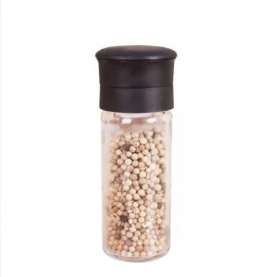 China Steamable 100ml 80ml 50ml Adjustable Manual Christmas Coarse Salt Pepper Shakers Seasoning Spice Grinder Empty Glass Bottle for sale