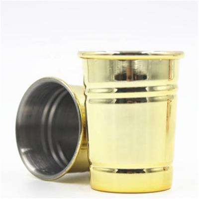 China Sustainable Shot Cup Liquor 50ml Whiskey Threaded Stainless Steel Tea Mugs Metal Eco-Friendly / EU CE For Bottle 750ml Stocked CIQ for sale