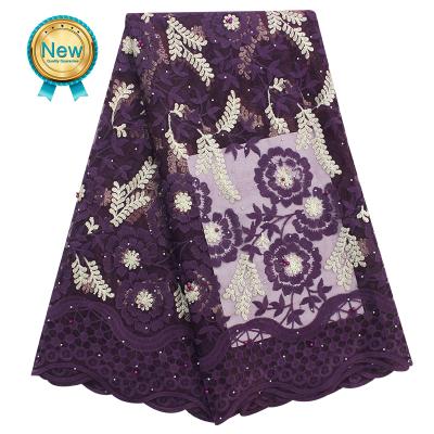 China Bestway New Sustainable Factory Wholesale African French Lace Fabric With Stones for sale