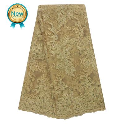 China 2019 African French Lace Fabric Bestway Viable Gold Nigerian Laces Material for sale