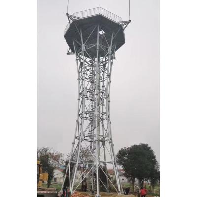 China 100ft 30m 35m 40m Outdoor Corner Lattice Training Fire Station Steel Lookout Tower Observation Tower for sale