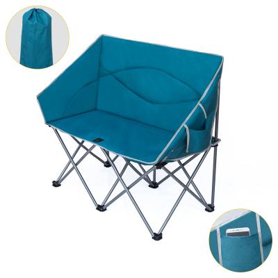 China Soft Foldable Lightweight Portable Outdoor Beach Camping Double Seat Double Bench Folding Chair for sale