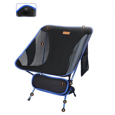 China 2021 Foldable Lightweight Customized Folding Chair Aluminum Adjustable Camping Folding Ultralight Beach Chair for sale