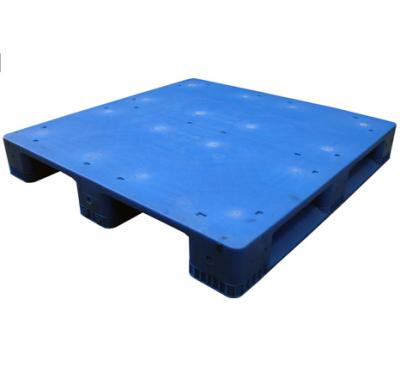 China 3 Skids Stackable Plastic Pallet Single Sided Food Grade Hygienic Heavy Duty Plastic Pallet for sale