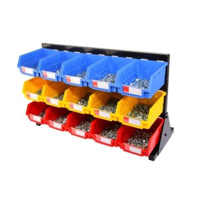 China Convenient Corrosion Protection Panel Steel Louvered Rack With Storage Bins for sale