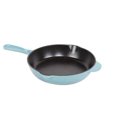 China Sustainable Cast Iron Enamel Round Frying Pan Non Stick Frying Pan For Home Use for sale