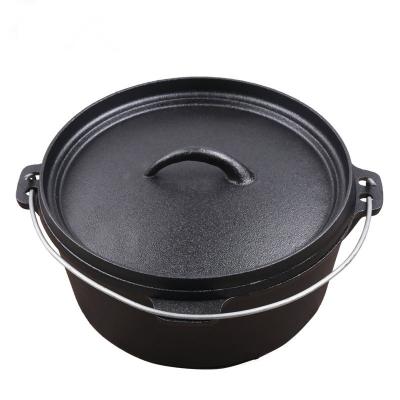 China China Product Sustainable Cast Iron Dutch For Outdoor Cooking Pot Enamel Soup Pot With Long Handle for sale