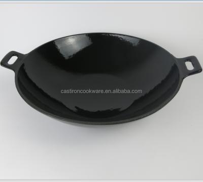 China Large viable cast iron china wok with two handles for sale