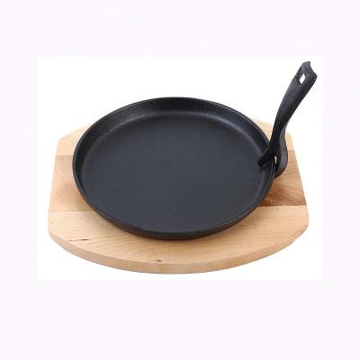 China Camping Viable Round Hot Day Outdoor Round Hot Day Cast Iron Cookware Cast Iron Kitchen Grill Steak Pot for sale