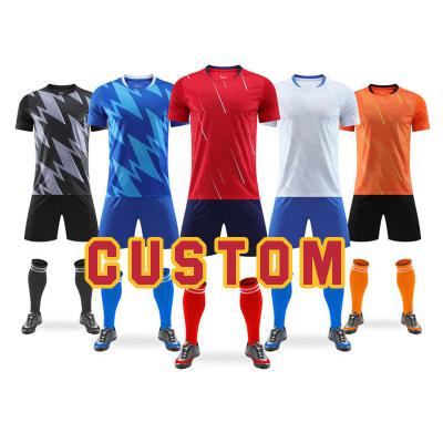 China Sets Football Kits Full Set Team Club Soccer Boys Uniforms High Quality Sublimated Soccer Wear Kit Jerseys For Men for sale