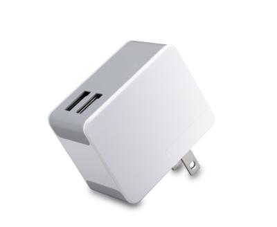 China Universal Dual USB Port Travel Wall Charger For Mobile Phone FCC CE ROHS Approval for sale