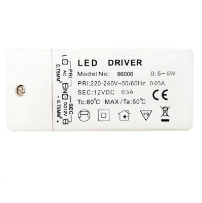 China Constant Voltage High PF 6W  12V0.5A LED Power Supply For LED Touch Light for sale