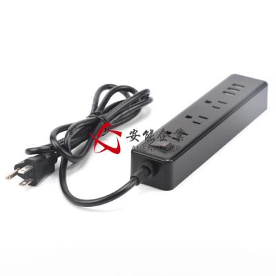 China Portable Smart Power Strip Socket / 3 Outlets Surge Protector Power Bar 5V 3.4A 17W for sale