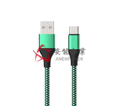 China Tipo de nylon tipo de cabo C do Usb de C 3,1 da rede dos peixes do metal ao tipo A 3,0 de USB que carrega para IPhone à venda