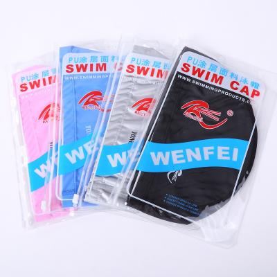 China Elasticity Waterproof Ear Protector Caps Waterproof Swim Cap/Pu Top Exercising And Racing With Logo Printed Swim Caps Customized for sale