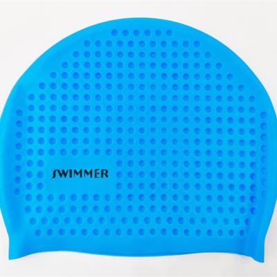 China Hot Selling Long Silicone Granular Waterproof High Quality Protective Silicone Adult Swimming Cap Particles Adult Swim Cap Hair Waterproof Durable Eco-Friendly for sale