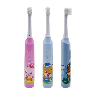 China Customized Cute Colors Kids Sonic Toothbrush Soft Bristle Child Battery Operated Electric Toothbrush for sale