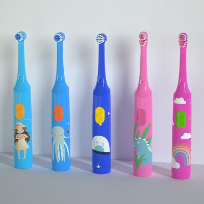 China Battery Powered High Quality Smart Waterproof Cartoon Rotating Electric Toothbrush Kids Electric Toothbrush For Children for sale