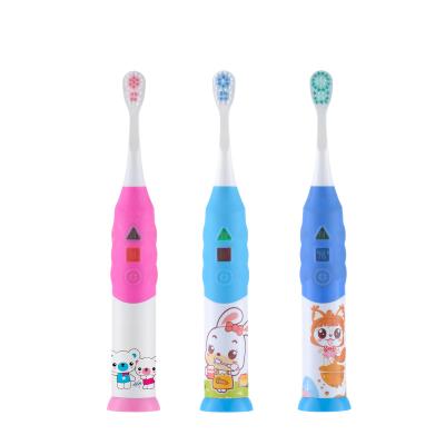 China 2022 Battery Powered Timer Colorful Smart Toothbrush Led Light Cartoon Children's Soft Hair Sonic Electric Toothbrush For Children for sale