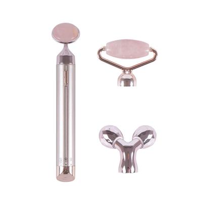 China OEM Rose Quartz Roller Premium Crystal Fram Jade Facial Roller Face Massage for sale