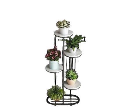 China Casual Modern Minimalist Indoor Living Room Iron Flower Metal Planter Nordic Multi-Layer Lightweight Luxury Stand for sale