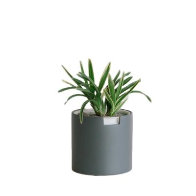 China Minimalist 2021 New Products Ceramic Wet Pot Flower Pot Self Watering Pot Indoor Plant Color Customization for sale