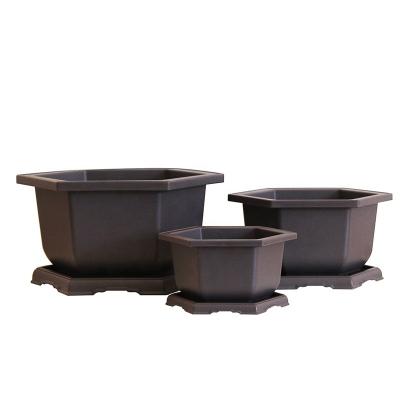 China Hot Sale Modern Square Purple Sand Style Plant Plastic Flower Pot for sale