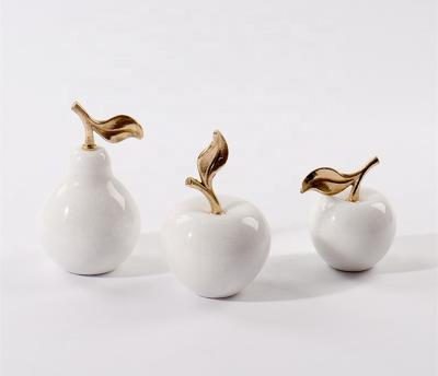 China Art Decor Simulation Of Fruit Supply Items Big Pear White Marble for sale