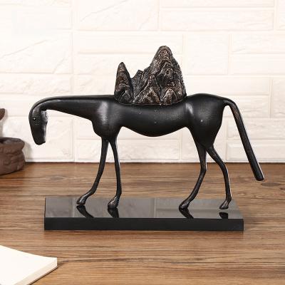 China Modern Art Horse Carving Luxury Black Creative Marble Interior Decorations China Quality Interior Decorations Modern Home Decor Light Other Home Decor for sale