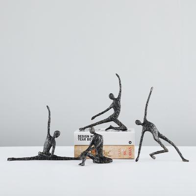 China Creative Modern Hotel Abstract Mid Century Modern Art Alloy Dancer Sculpture Exhibition Decorative Pieces For Home Decoration Living Room for sale