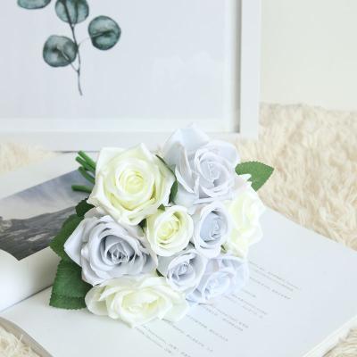 China Minimalist simulation rose bouquet artificial flowers central institute of statistics wedding bouquet home decoration simulation factory home decoration for sale