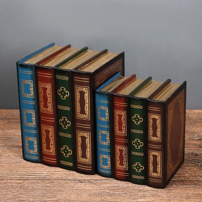 China Modern light luxury European retro ornaments receive small storage box simulation books decoration photography props decorative books for home decor for sale