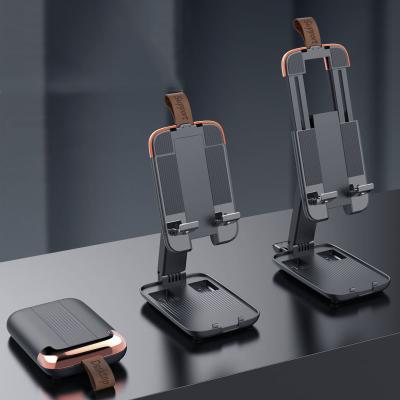 China New Design YOUYUAN Aluminum Alloy Cell Phone Holder Flexible Foldable Stand Height Adjustable Cell Phone Holders Stands All Smartphone for sale