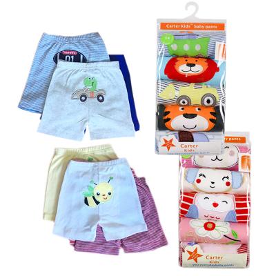 China Amazon Soft Hot Selling Random 5Pcs Baby Knit Cotton Baby Born Pants Summer Baby Trousers Short Pants for sale