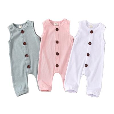 China Ready to Ship Baby Festival Clothes Newborn Sleeveless Baby Knit Jumpsuit Solid Color Baby Clothes Romper for sale