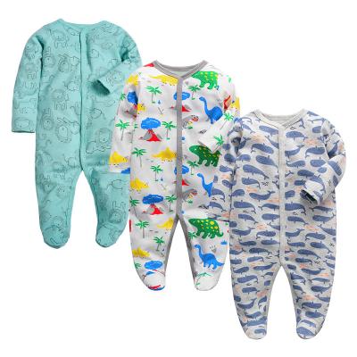 China Daily Wear Amazon Hot Selling Newborn Baby Pajamas Long Sleeve Baby Winter Jumpsuit 100%Cotton Romper Baby Clothes for sale