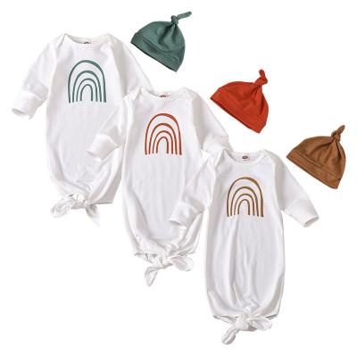 China New Design Breathable Newborn Baby Clothes Cotton Newborn Baby Dress 2Pcs Baby Sleeping Bags for sale