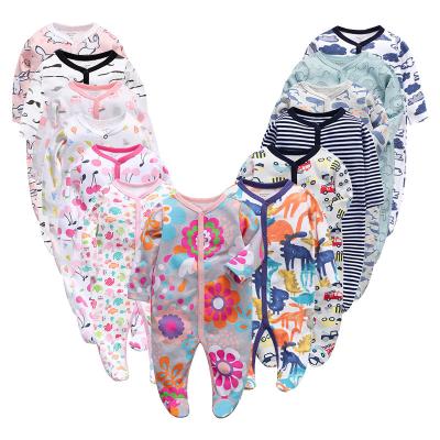 China Wholesale Daily Wear Newborn Baby Clothes Unisex Knitted Baby Jumpsuit Long Sleeve Printed Baby Romper Cotton for sale