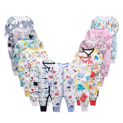 China Wholesale Neutral Daily Clothing Jumpsuit Baby Clothes 100% Cotton Baby Pajamas Print Baby Long Sleeve Rompers for sale