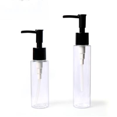 China 130ml 160ml customizable clear plastic screw top spray bottle with black pump for sale