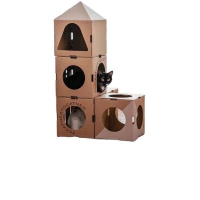 China Foldable Design Toy Scratch Board Corrugated Cardboard Recyclable Eco-Friendly Cat House Cardboard Cat Scratcher For Cat for sale