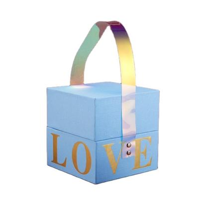 China Recyclable Custom Logo Paper Gift Box Environmental Protection Craft Boutique Box Candy Box Wedding With Handles for sale