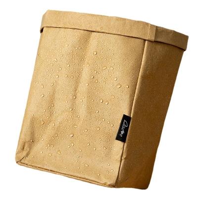 China Recycled Materials Washed Waterproof Kraft Paper Packaging Gift Bag High End Biodegradable Reusable Paper Bag for sale