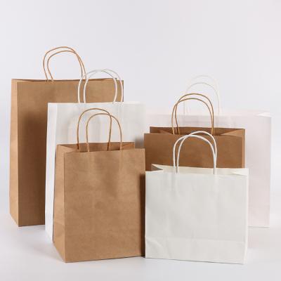 China Recyclable Cheap Style Kraft Paper Coffee Carrier Bags Gift Shopping Rope Handle Tote Paper Bags for sale