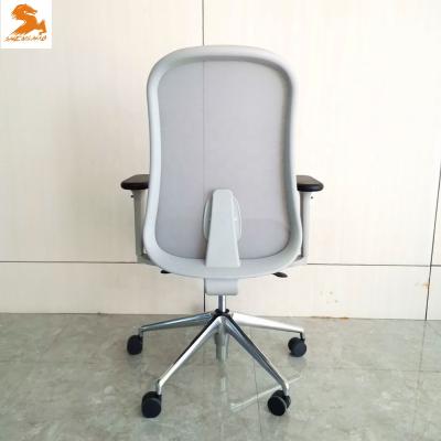 China Office Adjustable Chair Shenghao Ergonomic Support (Height) With Gray Mesh Chair Advanced Middle Back Office Modern Design Desk With Aluminum Bottoms for sale